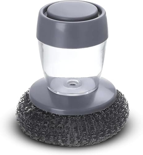 Gadget Hero's Soap Dispensing Cleaning Brush – Palm Brush for Effortless Cleaning, Liquid Filling Multifunctional Dishwasher, Kitchen Cleaning Gadget, Liquid Filling Steel Wire Ball