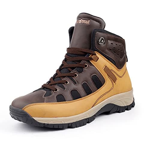 Bacca Bucci® Snowball 6 inches Moto Inspired Mountaineering Backpacking Hiking/Trekking Outdoor Boots for Men for Beginners- Brown, Size UK6
