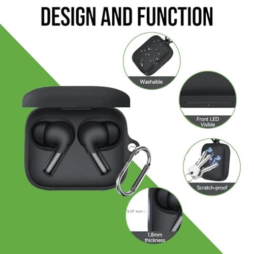 Cocoonkart Silicone Case Cover Compatible for OnePluss Buds 3 -Black 5