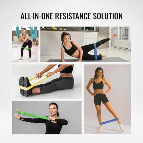 Wiselife Professional Latex Resistance mini Band | 48x4 inch |100% Natural Latex Resistance Band | for Warm-Up, Stretching,Cardio,Home Fitness,Exercise,Gym Workout, Physiotherapy & Yoga (Set of 5) 3