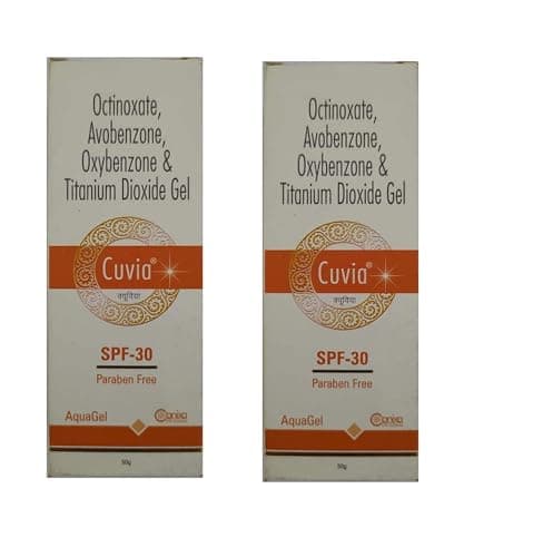 UNIGLOW Cuvia SPF 30 Aqua Gel Sunscreen For All Skin Types (PACK OF 2) 50Gm