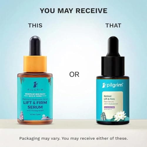 PILGRIM Korean 0.5% Retinol & 1% Hyaluronic Acid Lift & Firm Anti Aging Serum | Retinol serum for face| Reduce Fine Lines & Wrinkles|For Men & Women |All Skin Types|30ml 2