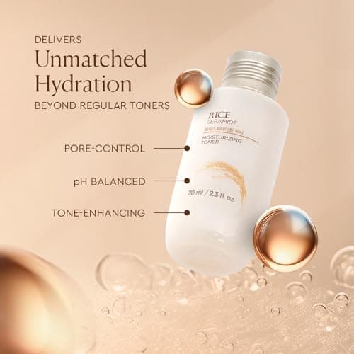 The Face Shop Rice & Ceramide Moisturizing Toner 70ml | Hydrating Milky Face Toner with Rice Extract for Brightening & Glow | Korean Skincare | For All Skin Types 2