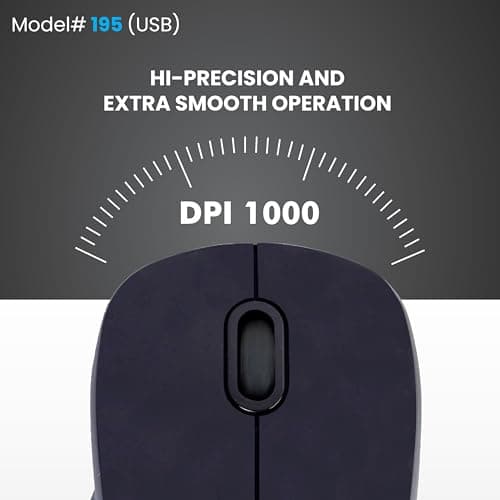 ProDot ProSeries USB Wired Mouse - Ergonomic Design, Precise Tracking, Universal Compatibility - Ideal for PC, Mac, Gaming, and Office Use (195, Black) 3