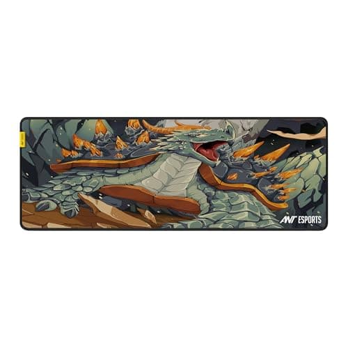 Ant Esports Golden Dragon Unique Mouse Pad Gaming Mouse Pad Extended Mouse Mat for Mouse Keyboard with Stitched Edges Waterproof Non-Slip Base Mousepads for Office Home Shop Gaming Extra Large_Gold