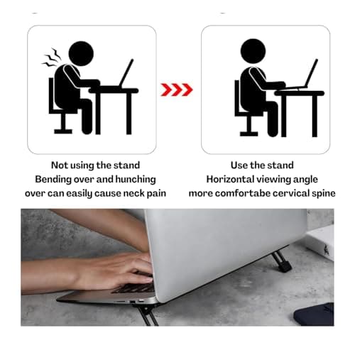 Flavizo 2PCS Mini Portable Laptop Stand – Adjustable Keyboard Holder with Three Angles, Foldable Invisible Notebook Feet, Ergonomic Cooling Support with Anti-Slip Pads for Desk Desktop 3