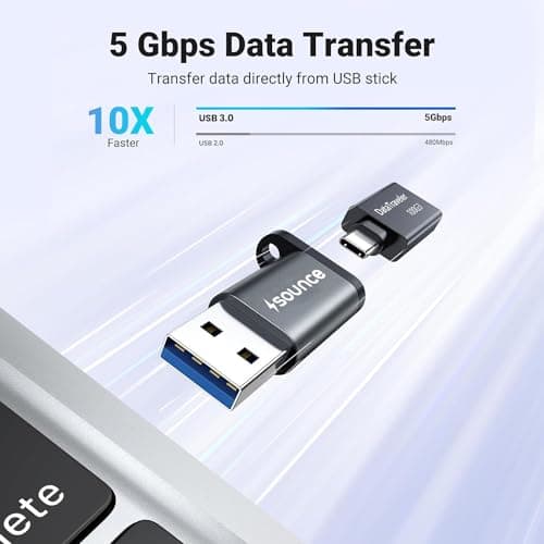 Sounce USB 3.0 OTG to USB Type C Adapter Portable Peripherals High-Speed Data Transfer, Compatible and Works with Laptops, Tablets, Smartphone, Chargers and More Devices 3