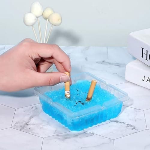 ISTORE Portable Disposable Ashtray for Cigarettes Pack of 5, Smokeless Odor Control with Sand, Mini Travel Car, Home, Office, Hotel, Indoor Smoke Cleaner Design 2
