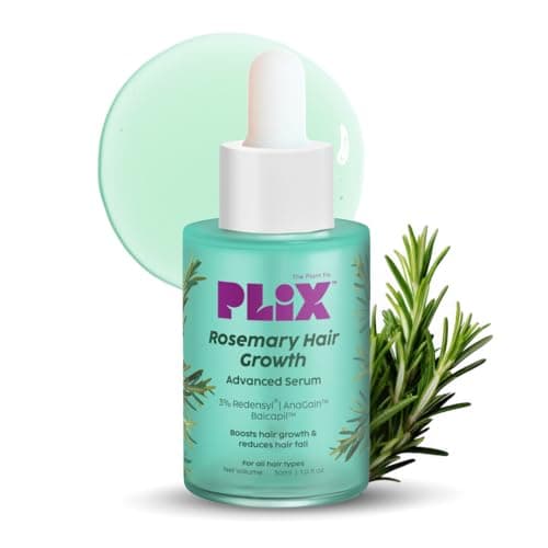 Plix Rosemary Hair Growth Advanced Serum (30 ml) | 3% Redensyl, 3% AnaGain & 3% Baicapil | Supports new hair growth & Helps strengthen Hair roots | Dermatologically tested | For Men & Women