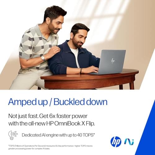 HP Omnibook (Previously Envy) X Flip OLED Intel Core Ultra 5 226V, 40 Tops (16GB LPDDR5x, 1TB SSD) 3K,120hz, 14''/35.6cm, 2-in-1, Win11, M365* Office24, Silver, 1.38kg, fm0099TU AI Laptop 4