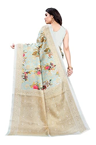 Yashika Women's Art Silk Saree With Blouse Piece (Pudina Blue_Blue) 4
