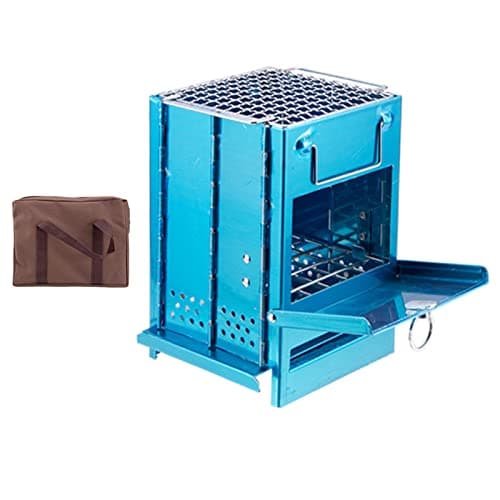 Club Bollywood®Backpacker Wood Burning Stove Charcoal Roast Burner Outdoor 15X15X21Cm|Home & Garden | Outdoor Cooking & Eating |1 Piece BBQ Grill 3