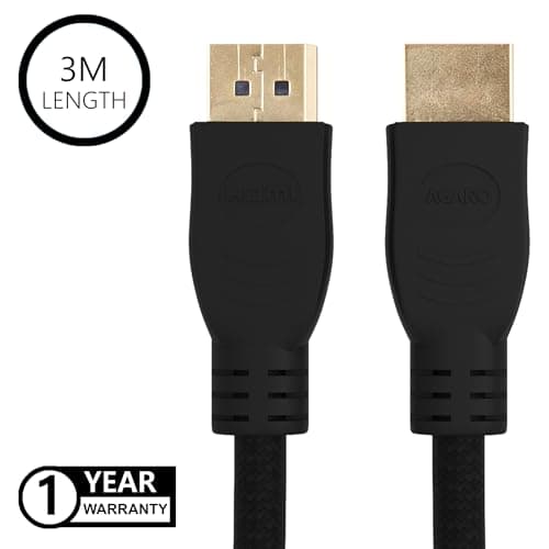 AGARO Hdmi To Hdmi V2.0 Nylon Braided Cable For Monitor, Television, Dvd Player (Black, 3M) 2