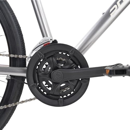 ROADGIANT BRO-Code 700C Hybrid Bicycle | Dual Disc Brake | 21 Speed Shimano | Aluminum Frame | Light Weight | Unisex | for All-Terrain Riding | Grey 4