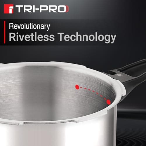Bergner TriPro Triply Outer Lid Pressure Cooker 5 Litres, Bakelite Safe Grip Handle, Healthy Cooking, Even and Faster Heat Distribution, Easy to Clean, 2.5mm Thickness - Induction and Gas Stove Ready 5