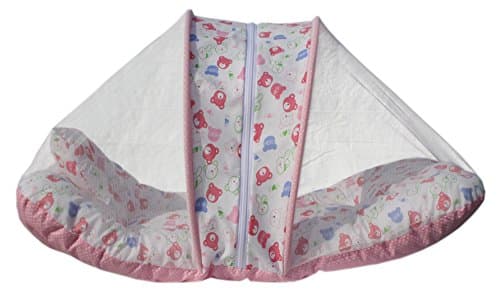 AMARDEEP Cotton Toddler Mosquito And Insect Protection Net/Modern Mattress Pink Teddy Print 70 * 40 Cms 4