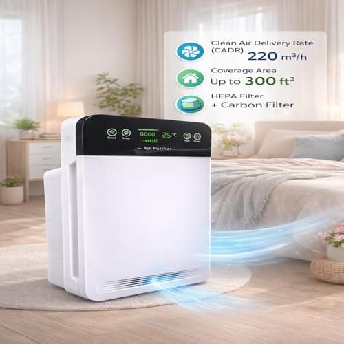 ARMAC AP551 Smart Air Purifier with Ion Technology & UV Filter | H13 True HEPA + Activated Carbon | 35–50m² Coverage | PM2.5 Display, Auto Mode & Remote Control | White 4