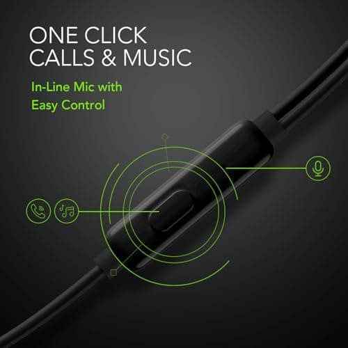 Oraimo in-Ear Wired Earphones with Mic | 3.5mm Audio Jack | 12 mm Drivers | Airing Design | Phone/Tablet Compatible (Black) 5