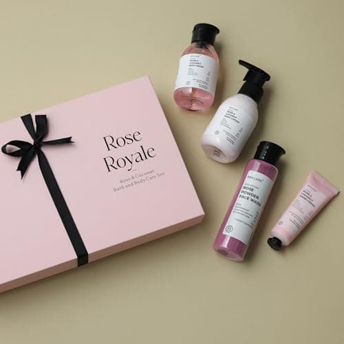 Brillare Rose Royale Gift Box | Rose Body Wash, Body Scrub, Face Wash & Face Scrub | Luxurious Skincare for All Skin Types | Perfect Gift for Special Occasions (Pack of 4) 2