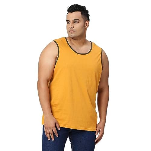 VAISHVIK Mens Big Size Round Neck baniyan 5XL 52 Sleep Home Night wear India Online Amazon Yellow