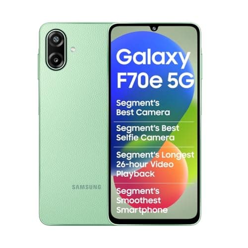 Samsung Galaxy F70e 5G (Limelight Green, 128 GB) (4 GB RAM) | 6000 mAh Battery | Dimensity 6300 | Octa Core Processor | 6.74" PLS LCD Display