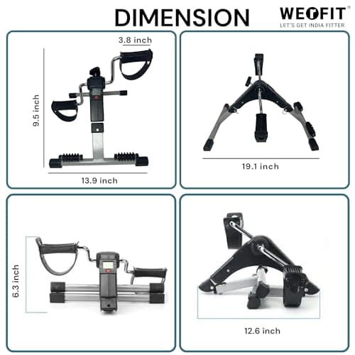 WErFIT Pedal Exerciser with Foot Massager | Foldable Mini Exercise Cycle for Leg & Arm Workout | Adjustable Resistance, LCD Display, Non-Slip Base – Home Rehab & Office Fitness Equipment 4