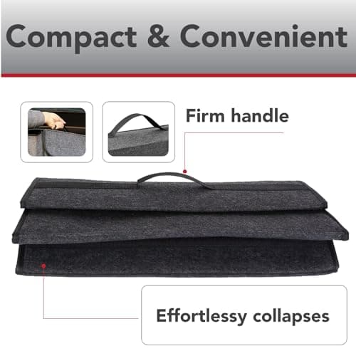 OCEANEVO Felt Car Boot Organizer, Car Trunk Organizer For Storage Of Accessories, Hardware Tools And Documents - 50 X 24 X 17 Cm - Dark Grey 5