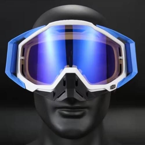Motorcycle Goggles, Motocross Goggles, Dirt Bike ATV Glasses, UV Protection, Anti Fog, Racing Goggles for Men, Women, Youth (Blue) 2
