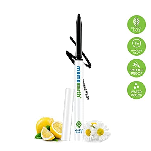 Mamaearth Long Stay Kajal Black Retractable Waterproof Pencil, With Vitamin C & Chamomile, Charcoal Black, Matte Finish - 0.35 g 2
