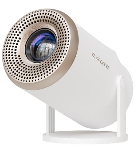 E GATE Atom 2X+ Smart Projector 4k Ultra HD | Built-in Live TV (120+ Channels no Subscription Required) | 200 ISO, 1080p & 4K Support, Auto Keystone | Netflix, Prime, WiFi & BT, Mirroring, eGate