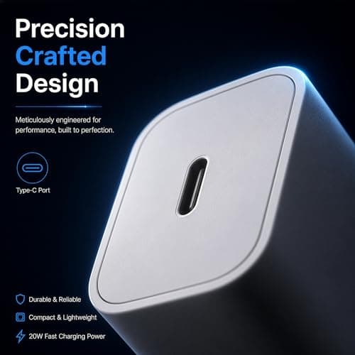 AIL-KIN 20W Type C Adapter [MFi Certified, 6 Months Warranty] Compatible for iPhone 17 series/16series,15/14/13/12/11 Series with PD Fast Charging Adaptor ROMITAZ 5