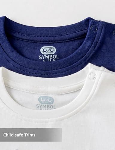 Amazon Brand Symbol Unisex 100% Cotton Half Sleeve T-Shirts (Pack of 3) (SK-BTS-SS26-2004 (0-24M)_NSWNWS_0-6 M) 4
