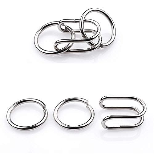 OANGO 16 in 1 Stainless Steel Metal Wire Classic Iq Puzzle Perplexing Mind Assembly and Brain Teaser Magic Puzzles Game for All Age Group Set of 16 Pieces in 1, Kid 5
