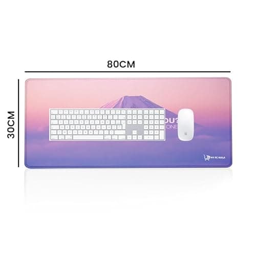 MYPCWALA Large Gaming Mouse Pad 80x30cm Extended Desk Mat, Motivational Mountain Design, Pink Purple Gradient, Water Resistant Surface, Non Slip Rubber Base, Reversible Laptop and PC Mouse Pad 3