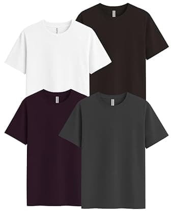 Sleepynuts Men's Regular Fit Round Neck Half Sleeves Solid Casual Wear T-Shirt