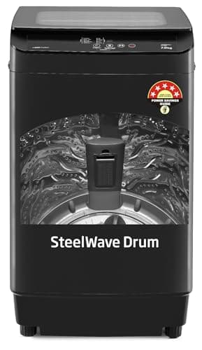 Voltas Beko, Top Load 7 Kg 5 Star Eco Wash/Monsoon Dry Fully-Automatic Washing Machine (WTL70, Water Reuse, Side Waterfall, Mansoon Dry, Dark Grey)