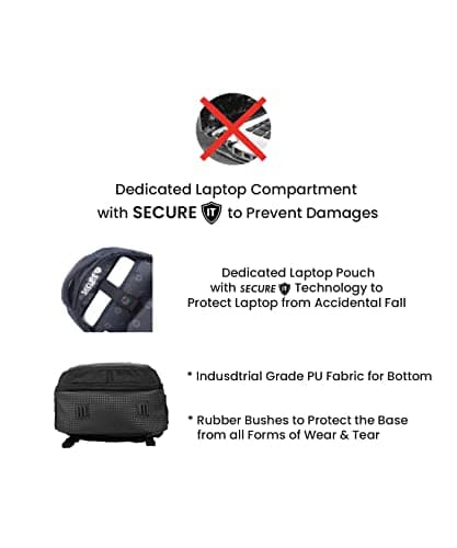 STOLT Saviour Laptop Backpack | Business & School Backpack with USB Charging Port | Anti-Sweat Fabric, Fits Laptops Up to 15.6" | Unisex Bag for Men & Women (Black) 5