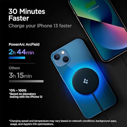 Spigen ArcField Magnetic Wireless Charger Compatible with iPhone 17/16/15/14/13/12 Pro Max Mini, AirPods 3/2, AirPods Pro 2/1 - Black 4
