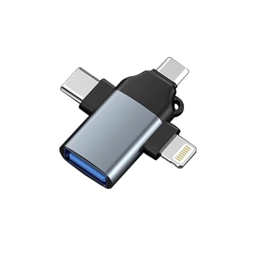 ALLIED SALES INDIA 3 in 1 OTG Adapter - USB C to USB/Micro/Lightning Adapter, Supports Card Reader, Keyboard & Mouse
