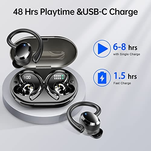 Wireless Bluetooth Headphones, Immersive HiFi Stereo Earbuds, 2023 New 48Hrs Ear Buds, ENC Mic, IP7 Waterproof Sport Earhooks 3