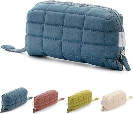 CALFHEADPillow Stationery Pouch – Soft Pillow Makeup Bag, Pillow-Shaped Pencil Case for School, Cosmetics, Travel | Pen & Color Storage Pouch Case | School Supplies (Pack of 1, Multicolor)