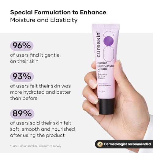 Cureskin Barrier Restructure Cream | Intense Hydration & Repair with Ceramides, Oat Brand, Bisabolo for Dry, Sensitive Skin (30 g (Pack of 2)) 3