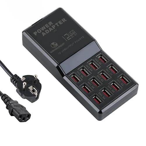 Naviscinest 12-Port USB Charging Station for Multiple Devices-Portable Fast USB Charging Hub Compatible with iPhone, Android, Tablet, AirPds & More-Compact Charger Block for Home, Office
