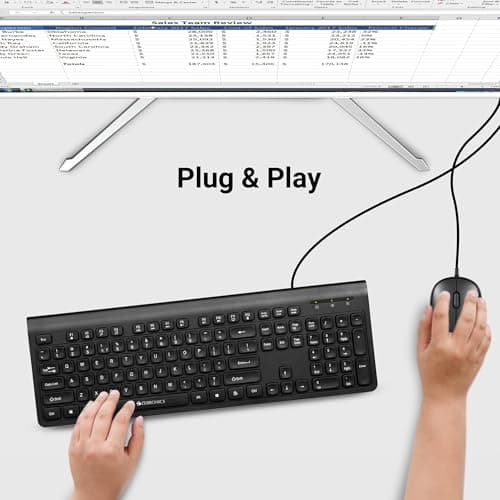 ZEBRONICS JUDWAA 880 Wired USB Keyboard & Mouse Combo, Plug & Play, 105 +12 Integrated Multimedia Keys, 3 Button Mouse, 1000 DPI, High Precision, Advanced Optical Sensor 4