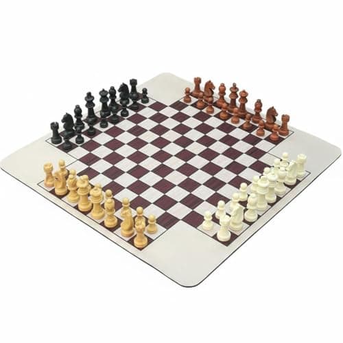 Bnf Educational 4 Player Chess Set 3 Player Chess Set for Families, Kids, Party, King 49MM