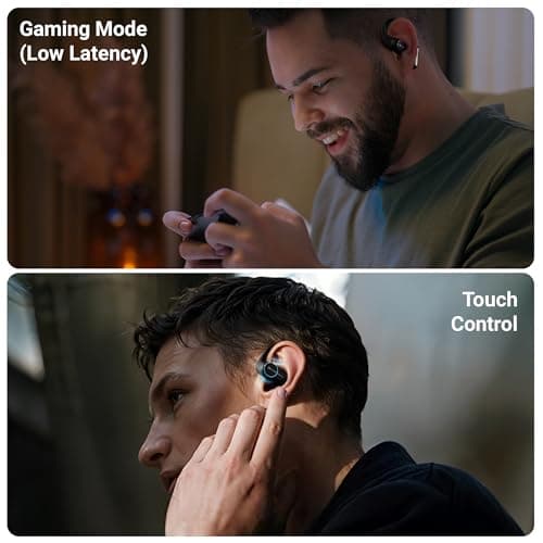 ZEBRONICS PODS O, Wireless Open-Ear Earbuds, OWS, 40 Hrs Backup, Neodymium Drivers, Ultra Comfort Fit, Quad MIC ENC, Rapid Charging, Bluetooth, Dual Pairing, Flash Connect, Low Latency Gaming (Black) 5