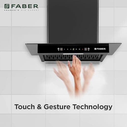 Faber Ignis 60cm 1500m³/hr Autoclean T-Shape Kitchen Chimney | Touch&Gesture Control | Filterless | BuiltIn Oil Collector | 12Yr Motor,2Yr Comprehensive Warranty by Faber|Hood IGNIS IN XL HCSC FL BK60 3