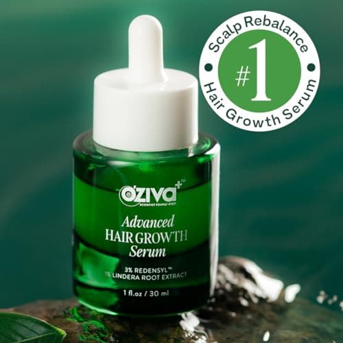 OZiva+ Advanced Hair Growth Serum with 3% Redensyl & 1% Lindera Root Extract | Balances Scalp Microbiome | Scientist Formulated with Pure Plant Actives | No side effects | 30ml (Pack 2) 2