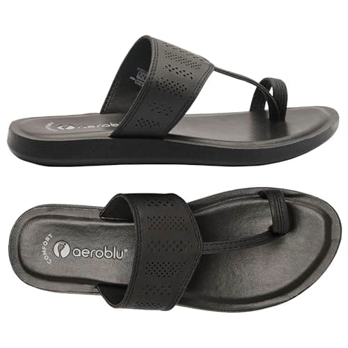 AEROBLU Kolhapuri Flat Toe Ring Slippers for Women| Cushioned Footbed | Anti Skid & Lightweight Slip-On Flats for Girls | Ideal for Ethnic, Party & Casual Wear 4