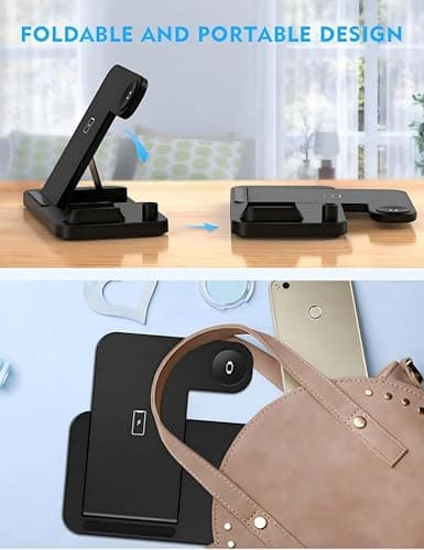Magnetic Multi Purpose, Smart Mult Function Devices Docking Station Stand, 40W Best 4 in 1 Foldable Wireless Fast Mobile Charging Station for Multiple Devies with iPhones, iWatch, Airpods, Pencil 4